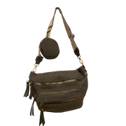 Sac Banane en Velours Côtelé Gris – Chic et Moderne