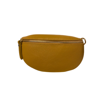 Sac banane en cuir jaune moutarde – Pratique & Tendance