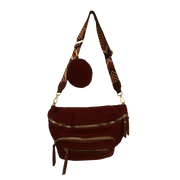 Sac Banane en Velours Côtelé Bordeaux – Élégant et Tendance