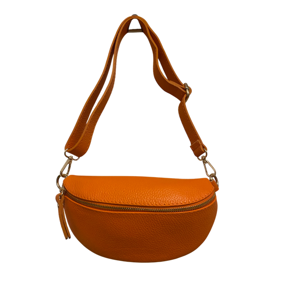 Sac banane en cuir orange – Pratique & Tendance