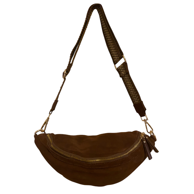 Sac Banane en Daim – Marron Profond