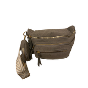 Sac Banane en Velours Côtelé Gris – Chic et Moderne